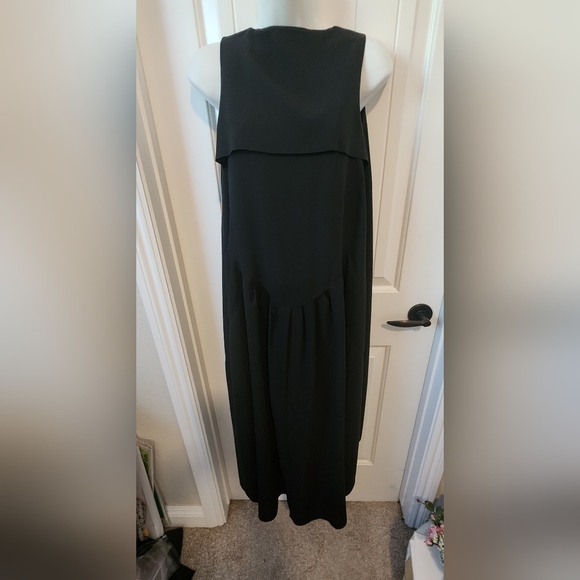 COS Black Maxi/Midi Dress Front Lapel at Neck Size 2 | Like New - Picture 6 of 9